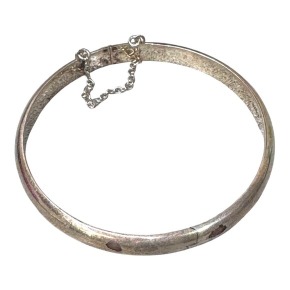 Sterling Silver Minimalist Bangle Bracelet 925 Marked Vintage Safety Chain READ - Picture 10 of 10